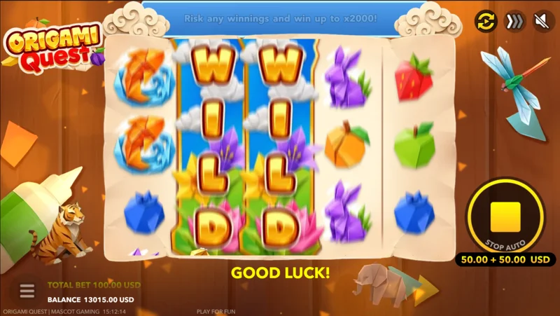 Origami Quest - panalo na kinasasangkutan ng sticky Wild reel